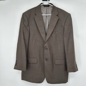 Jos. A. Bank Signature Collection Mens 44R Tailored Fit Sports Blazer Wool Brown